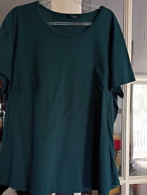 Studio 1886 Teal Short Sleeve Crewneck Top